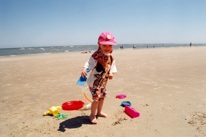Alice Manterfield on Savannah Beach (3-May-1996)