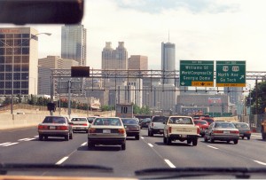 I85 and Downtown Atlanta on the way to the airport (13-May-1996)